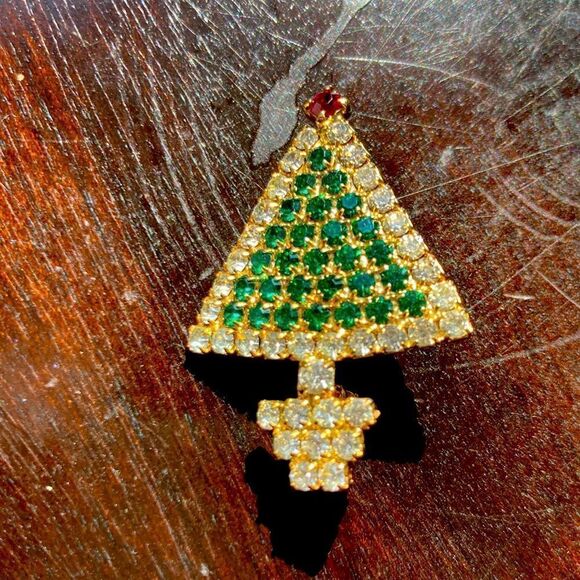 Vintage mid century modern Christmas tree pin - Picture 1 of 8